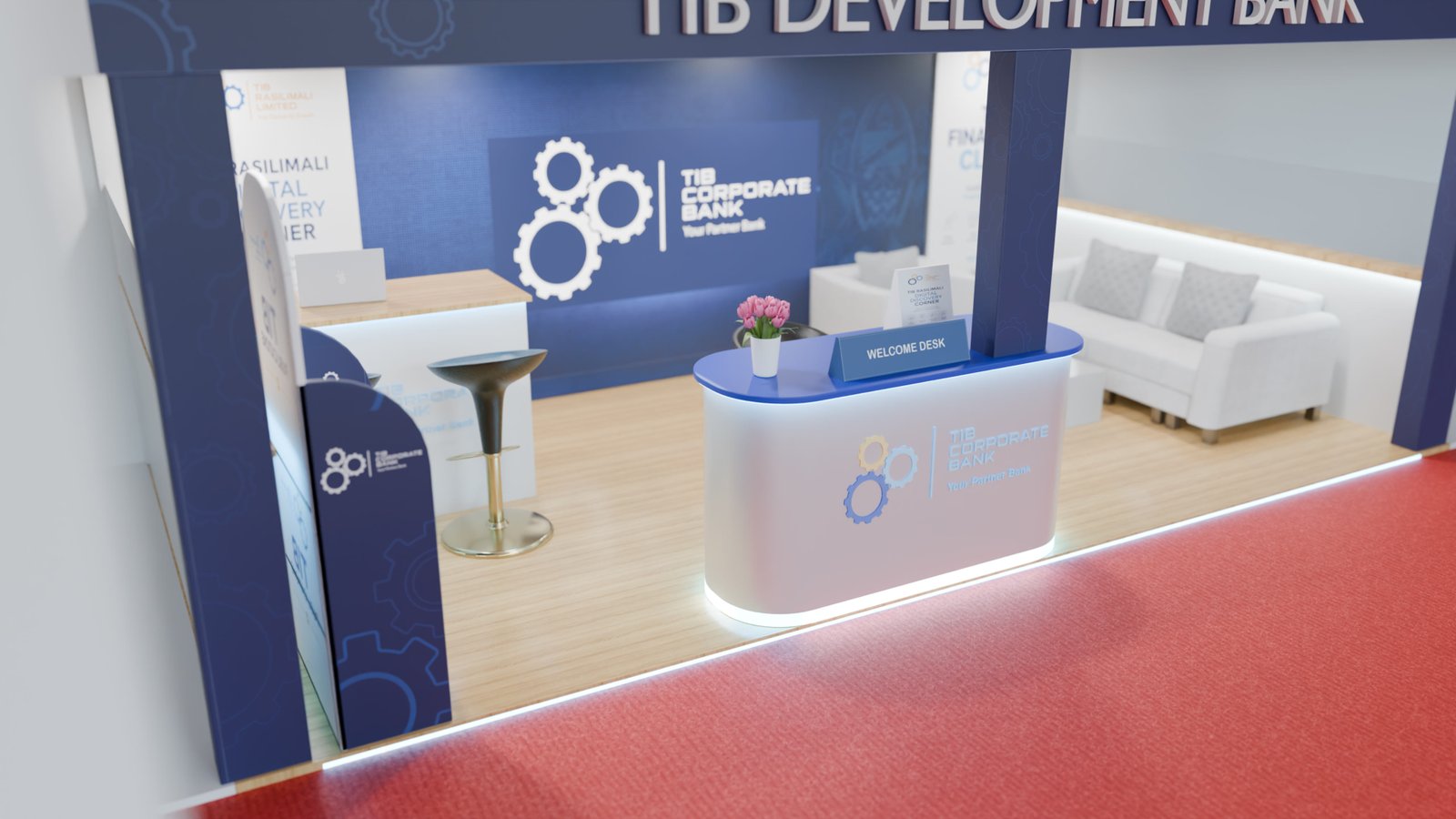 Complete Front Interior View — TIB Development Bank Exhibition Booth